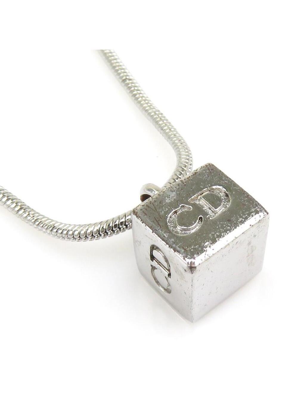 Auth Christian Dior Necklace Silver #345394C11B